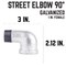 B & K STZ Industries 1 in. FIP each X 1 in. D MIP Galvanized Malleable Iron 90 Degree Street Elbow 311UPSE90-1 - alternate 4